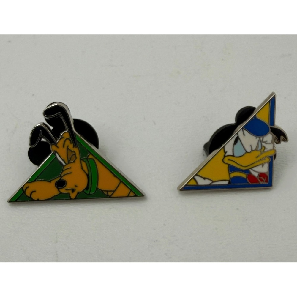 Disney Parks WDW 2009 MM Gang Donald Duck Pluto Triangle Puzzle Pins Lot of 2
